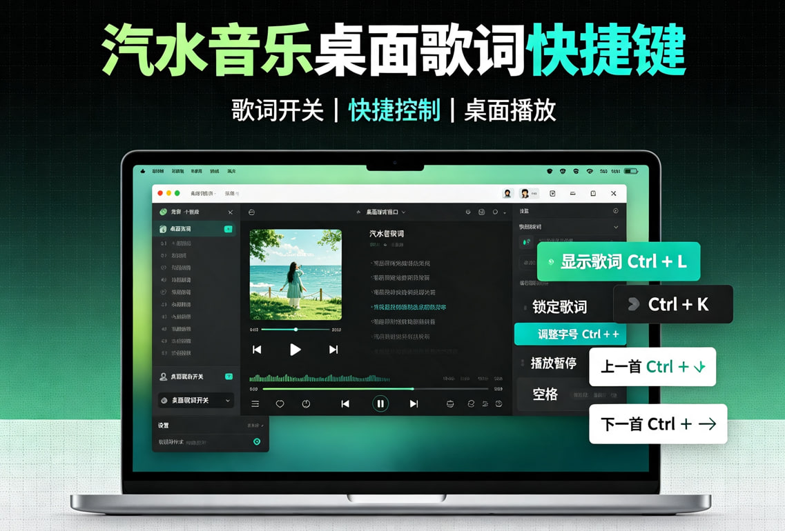 汽水音乐桌面歌词快捷键